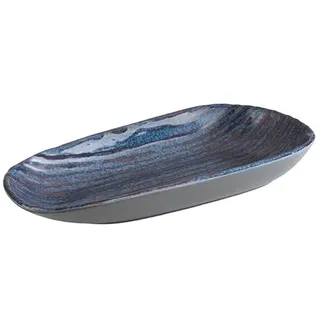 APS 85024 Teller LOOPS, 34 x 15,5 cm, Höhe 4 cm, Melamin, dunkelblau/dunkelgrau