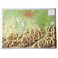 Reliefkarte Bayerisches Oberland 1 : 400.000