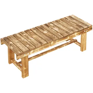 Outsunny Gartenbank, 2-Sitzer Holzbank, Sitzbank, Gartenmöbel, Rustikale Bank, Massivholz, Dunkelbraun, 110 x 38 x 35 cm