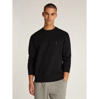 Tommy Hilfiger für Herren. MW0MW37232 Essential Fleece Crewneck Pullover schwarz, XL, Lässig, Polyester,
