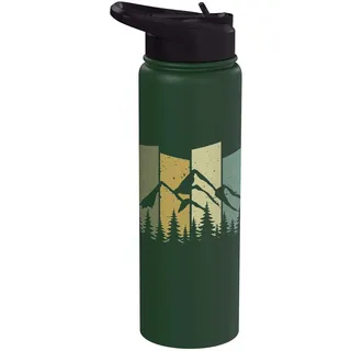 Alpen Berge Wald Bergsteiger Natur Stainless Steel Insulated Water Bottle