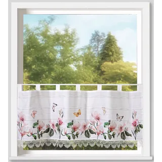 WECKBRODT »Thalia« Schlaufen 1, Stk. tlg. Bistro, Microsatin, Makramee-Borte, HxB 45x120cm, Gardine, Store,