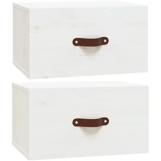 Wand-Nachttische 2 Stk. Weiß 40x29,5x22 cm - Weiß