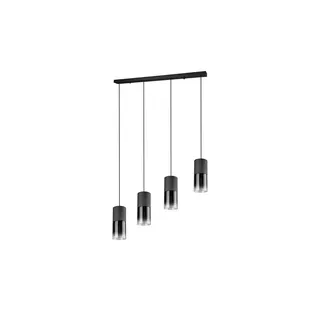 Trio Robin 4-flg. 10 cm zylinderförmig schwarz matt/rauchfarbig