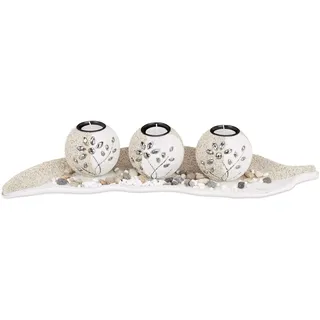 Relaxdays Teelichthalter Set Creme Beige