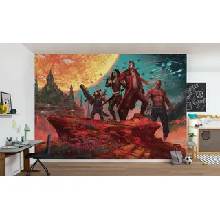 KOMAR Marvel Vlies Fototapete - Guardians of the Galaxy Panorama- Größe 400 x 250 cm - Kinderzimmer, Tapete, Kindertapete