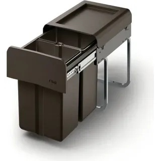 WESCO Abfallsorter CLAP 345 K/300-2 in Anthrazit mit 15 Liter (2x 7,5) Abfallvolumen - ab 30 cm Schrankbreite - Grau