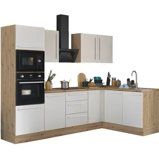 kochstation Winkelküche Florida L-Form 270 x 165 cm weiß