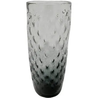 Ambia Home Vase , Grau , Glas , zylindrisch , 51 cm , handgemacht, zum Stellen, auch für frische Blumen geeignet , Dekoration, Vasen, Bodenvasen