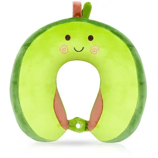 Wishstar Reisekissen Avocado, Kinder Nackenkissen, Cartoon U-förmiges, Memory Schaum Nackenkissen, Stützkissen für Auto Zug Büro Heim Flugzeug für Reisen