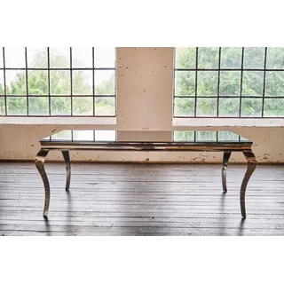KAWOLA Esstisch AMARA Tisch Barock Glas Gestell Edelstahl 200x100cm