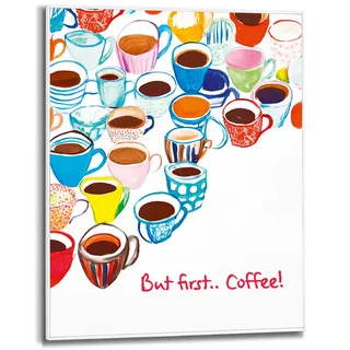 Poster REINDERS "But First...Coffee", bunt (farbe bild(er): mehrfarbig), B:40cm H:50cm T:1,6cm, Bilder, Poster, Küche - Mehrfarbig - MDF - Essen und Trinken - 40x50 cm