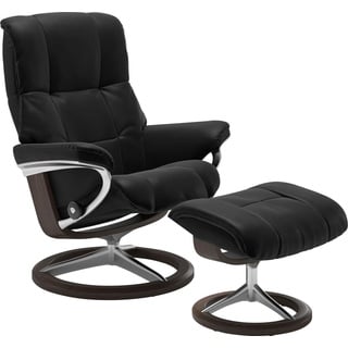 Stressless® Relaxsessel »Mayfair«, (Set, Relaxsessel mit Hocker), mit Hocker, mit Signature Base, Größe S, M & L, Gestell Wenge, schwarz