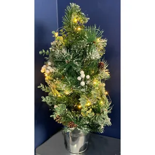 61cm vor Beleuchtet Künstlich Schnee Abgeschnitten Mini Weihnachtsbaum Mit &