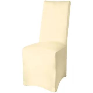 Beautissu Leona Stretch Bankett Stuhlhusse 95x45cm Creme, 95x45x45 cm -