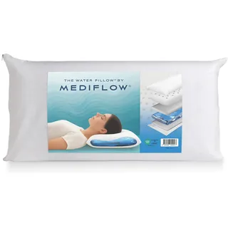 Mediflow Wasserkissen mit Memory-Schaumstoff, neu erfunden mit Wasserbasis-Technologie – Lindert klinisch erwiesen Nackenschmerzen und verbessert die Schlafqualität. (40 x 80 cm)