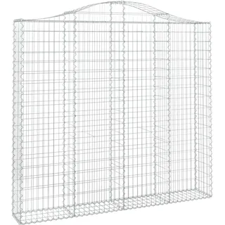 vidaXL Gabione mit Hochbogen 200x30x180/200 cm Verzinktes Eisen - Silber
