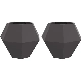 Pflanzkübel 2 pcs Schwarz 100 x 100 x 80 cm Stahl - Schwarz