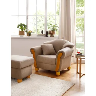 Home Affaire Sessel Milano Federkern 103 x 83 x 81 cm Beige mit Zierkissen