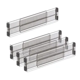 Relaxdays Schubladentrenner 28 x 10 x 8 cm 16-tlg. transparent