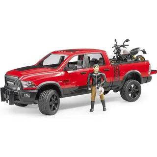 Bruder RAM 2500 Power Wagon mit Ducati Desert Sled und Fahrer