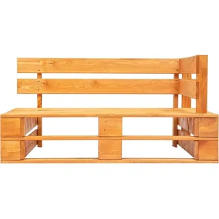 vidaXL Outdoor-Eckbank Paletten Holz Honigbraun - Braun