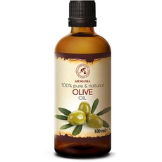 Olivenöl 100ml - Kaltgepresst - Rein & Natürlich - Spanien - Extra Virgin Nährend - Intensive Pflege Gesicht - Haare - Haut - Nägel - Hände - Besten für Massage - Kosmetik - Körperpflege