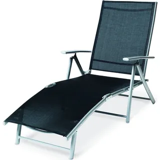 Merxx Deckchair - Aluminium-/Stahlgestell mit Textilbespannung schwarz