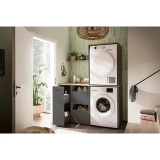 Schildmeyer Möbelset Solea Hauswirtschaftsraum 702069, Waschmaschinenumbau, Apothekerschrank, Mehrzweckschrank, anthrazit