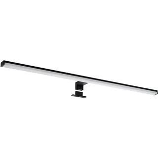 SEBSON LED Spiegelleuchte 90cm Bad IP44 - Aufbauleuchte Schrank + Klemmleuchte Spiegel, neutralweiß 4000K 15W 230V - Schminklicht Schwarz 900x98x44mm