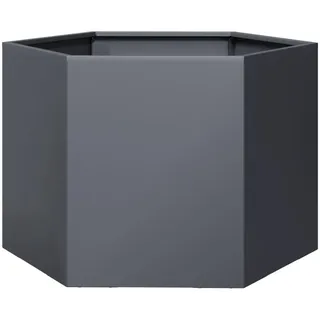 vidaXL Pflanzkübel Anthrazit Sechseckig 69/60/45 Stahl , Metall , 69x45x60 cm , Gartenzubehör, Hochbeete