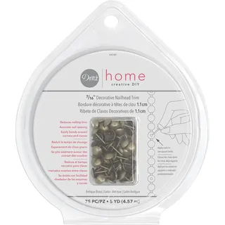 Dritz 225298 Nailhead Zierleiste, 4,5 m, Antikgold, Messing antik-Optik, Each