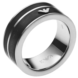 Emporio Armani Herren Ring EGS2032040, Silber/Schwarz, 65 DE