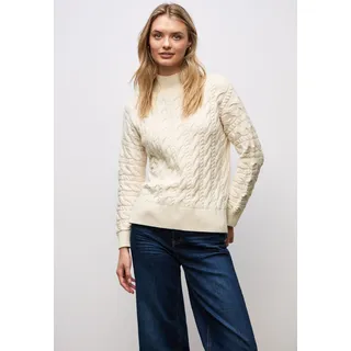 STREET ONE Damen, Pullover mit Zopfmuster,