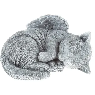 Pure Garden Gedenkstein für Katzen, friedliches schlafendes Kätzchen, Engelsstatue für Garten, Gedenken, Grabmarkierung und Verlust, Geschenk für Haustiere (grau)