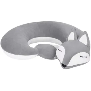 Nackenkissen U-Förmig Nackenhörnchen Fuchs Reisekissen Ergonomisch Kopfstützenkissen Orthopädisch Kopfstütze Halskissen Kinder Erwachsene Nackenstütze Kissen Flauschig Kopfkissen Auto Flugzeug Büro