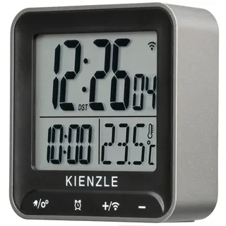 KIENZLE Digitaler Funkwecker quadratisch schwarz/silber