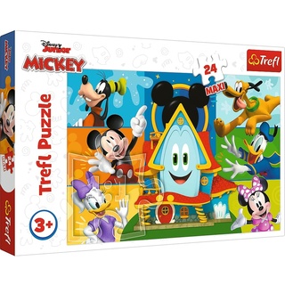 Tréfl - Mickey, Mickey Mouse et ses Amis - Puzzle 24 Maxi - 24 Grandes Pièces, Puzzles Colorés avec Personnages Disney, Divertissement Créatif, Amusant pour les Enfants à partir de 3 ans