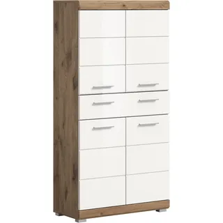 WELLTIME SIENA Midischrank 74 x 141 x 31 cm Weiß/Beige