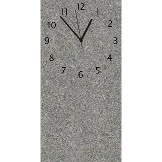 Wallario Design Wanduhr bedruckt, Größe 30 x 60 cm, Motiv: Muster grauer Marmor Optik -Granit - marmoriert - Braun