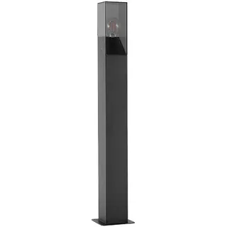 Lucande Außenleuchte Fiola (spritzwassergeschützt (Modern) in Schwarz aus Aluminium (1 flammig, E27) - Wegeleuchte Pollerleuchte Wegelampe Sockelleuchte