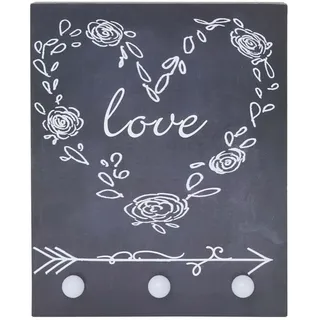 MCW Led-Bild Leuchtbild Love Grau , Holz , 20x25 cm , Bilder & Rahmen, Bilderrahmen, Bilderrahmen & Fotorahmen
