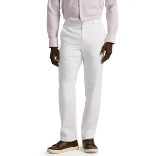 Perry Ellis Herren Linen Suit Pant Klassische Hose, Bright White, 33W / 32L