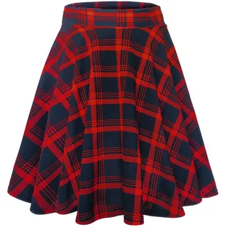 Urban CoCo Damen Basic Vielseitige Dehnbar Ausgestellte Casual Mini Skater Rock, Lange-38, Klein