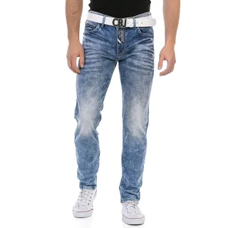 Cipo & Baxx Regular-fit-Jeans mit markanter Waschung, blau