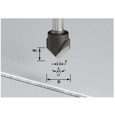 Bild von V-Nutfräser HW S8 D18-90°/Alu