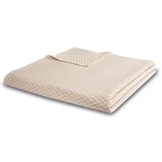 Biederlack Wolldecke 150 x 200 cm Beige
