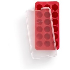 Lékué Eismaschine Ice cube tray Round red w/lid