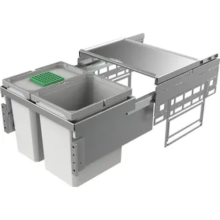 Naber, Cox® Base K1 500-2. Abfallsammler, m. Biod., hellgrau, Höhe 360 mm - Mülleimer - Hellgrau, Silber