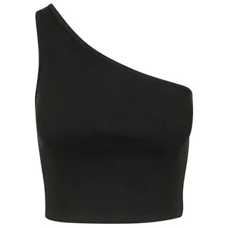 Urban Classics Damen Ladies Cropped Asymmetric Sport Tank Top, Schwarz (Black 00007), Medium (Herstellergröße: M)
